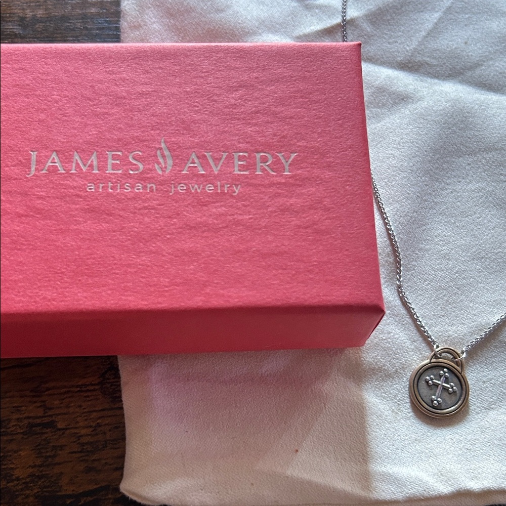 RARE & Retired James Avery Silver and Bronze Botonesse Cross Necklace